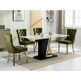 thumbnail image 5 of Velvet Dining Chairs, 2, Olive, Stainless Steel Legs With , Handmade Trim, Sw1701ol Upholstered Chair, Chromed Legs, Solid Wood Construction, Comfortable Foam Cushion, Nailhead 2, 5 of 7