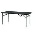 Mainstays 4 Foot FoldinHalf Adjustable Folding Table, Rich Black