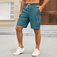 thumbnail image 2 of UAMVSH Men's Cargo Shorts Elastic Waist Drawstring Casual Shorts Summer Outdoor Athletic Work Shorts with Multi Pockets, 2 of 7