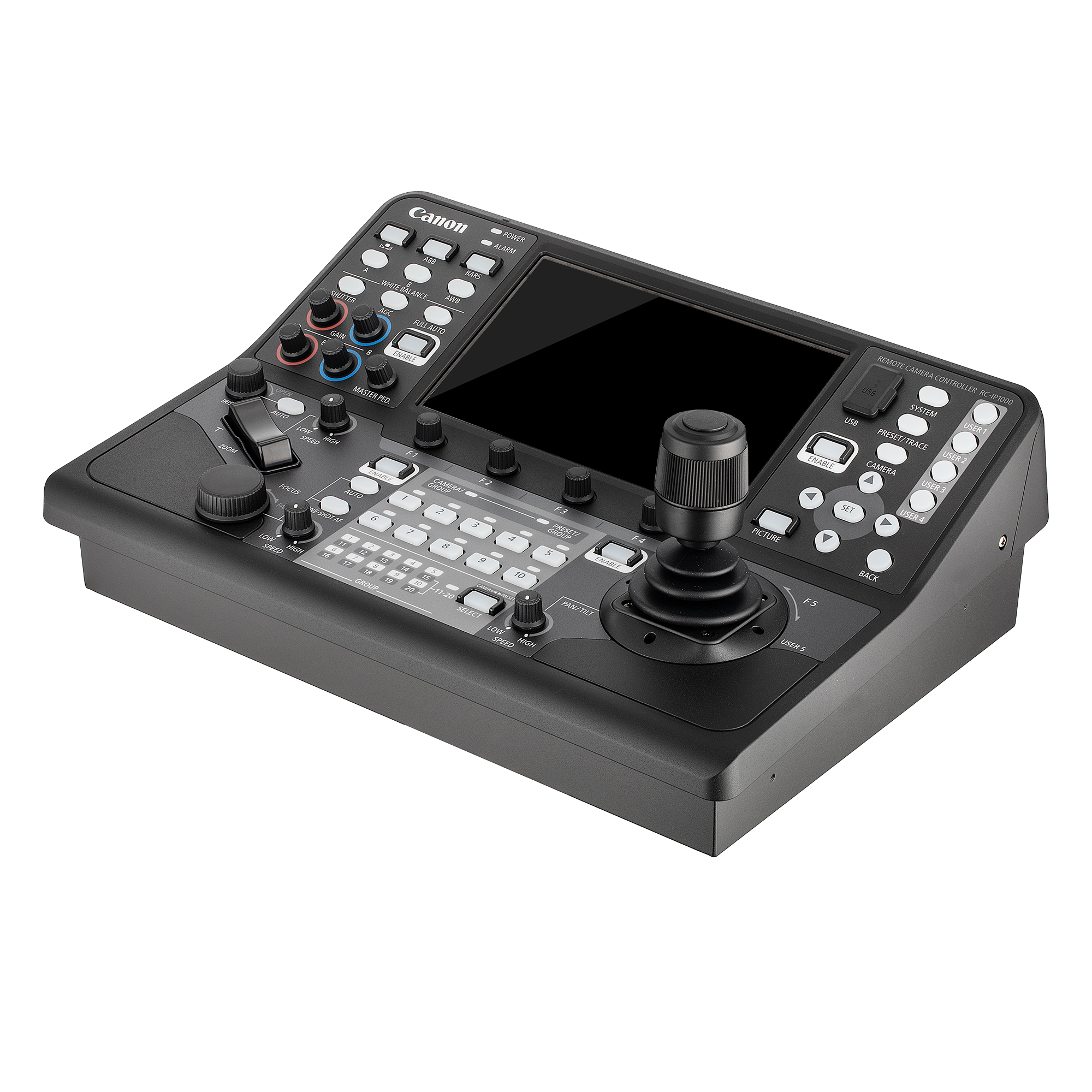 Canon RC-IP1000 PTZ Controller Bundle with 3x CR-N500 Cameras, 3x 64GB MicroSD Cards (International Model)