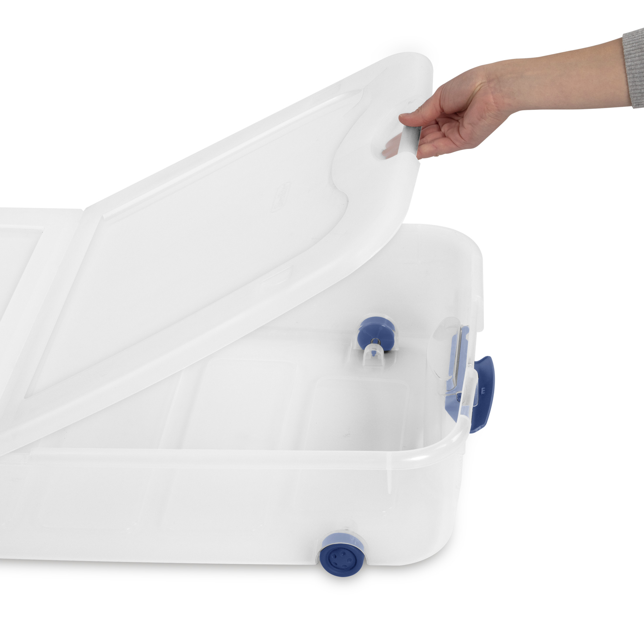 Sterilite 66-Quart Wheeled Underbed Storage Bin, Blue photo 7