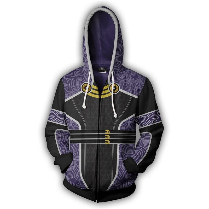 Game Mass Effect 3 N7 Tali Zorah Hoodies Sweatshirts Cosplay Costume T shirt Jacket Coat Zipper Hooded Sweater Men Boys Clothes Walmart