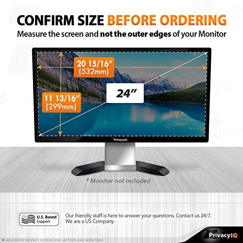 Privacy IQ Filtro de pantalla de privacidad para monitor 16:9 de 24" p