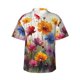 thumbnail image 1 of Balery Colorful Wildflower Meadow Camisas hawaianas de manga corta para hombre, camisas playeras de corte holgado, camisas de vacaciones con botones,3X-Large, 1 of 7