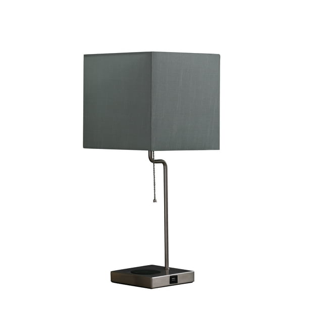 21 5 In Aston Square Table Lamp W Charging Station Com Ore International Aston Table Lamp With Charging Station, Square Table Lamp Base
