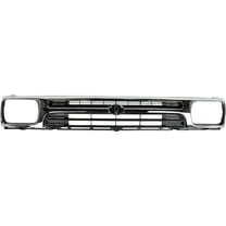 Grille Assembly Compatible With 1992-1995 Toyota Pickup Chrome Shell with Painted Black Insert