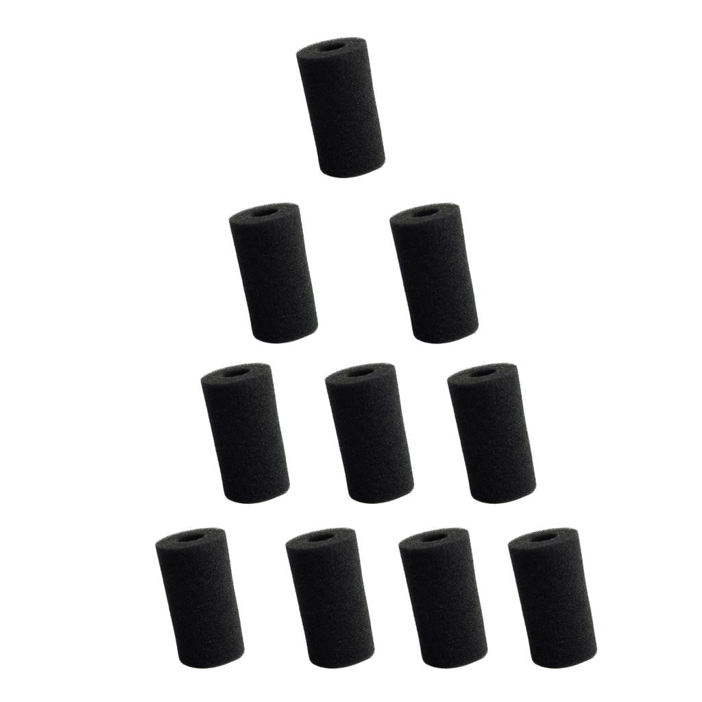 EHJRE 10 Pieces Useful Aquarium Ask Tank Filter Sponge Pad Black 4x8 Cm Hole 1.5