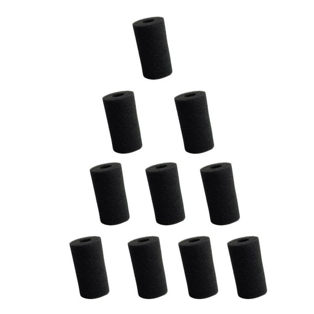 Esponja de Espuma de Filtro Bioquímico de Limpieza de Agua Universal Salvador 10 Uds Negro 1.5 cm Agujero 4x8cm 1.5cm Pista de algodón esponja de espuma