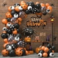 thumbnail image 3 of Juego de arco de globos para Halloween, decoración de fondo de fiesta, película de aluminio, conjunto de cadena de globos de látex, novedad de 233, 3 of 4
