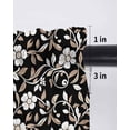 thumbnail image 6 of Black White Floral Curtains 63 Inch Length, Sheer Curtains for Bedroom Living Room Window Farmhouse Vintage Botanical Leaves Rod Pocket Drapes Kitchen Curtains Small Half Window 42"x63" 2 Panels, 6 of 6