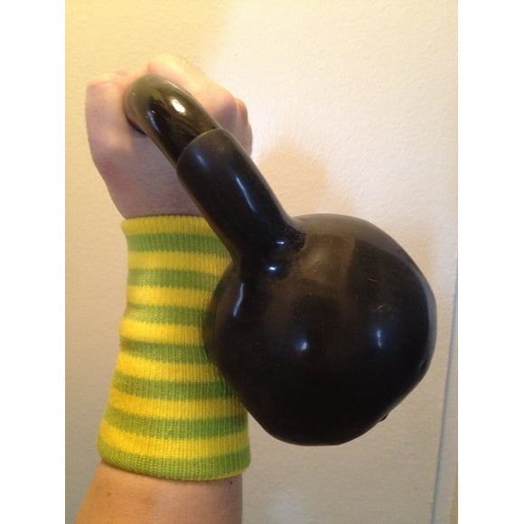Kettlebell Wrist Protective Pads (Green/Yellow Stripes)
