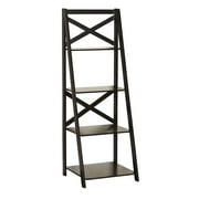 TMS X 4-Tier Shelf, Ladder Bookcase, Black
