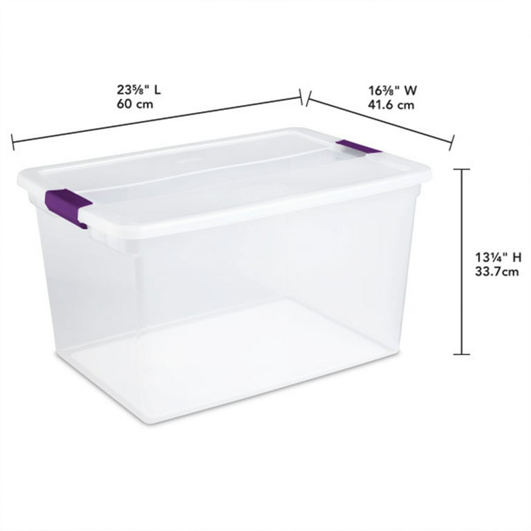 Sterilite 66 Quart ClearView Plastic Stacking Storage Totes with
