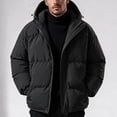 thumbnail image 2 of COSFO Black Men's Puffer Jackets Winter Hooded Quilted Coat Zip Up Warm Heavyweight Outerwear Jackets, 2 of 7