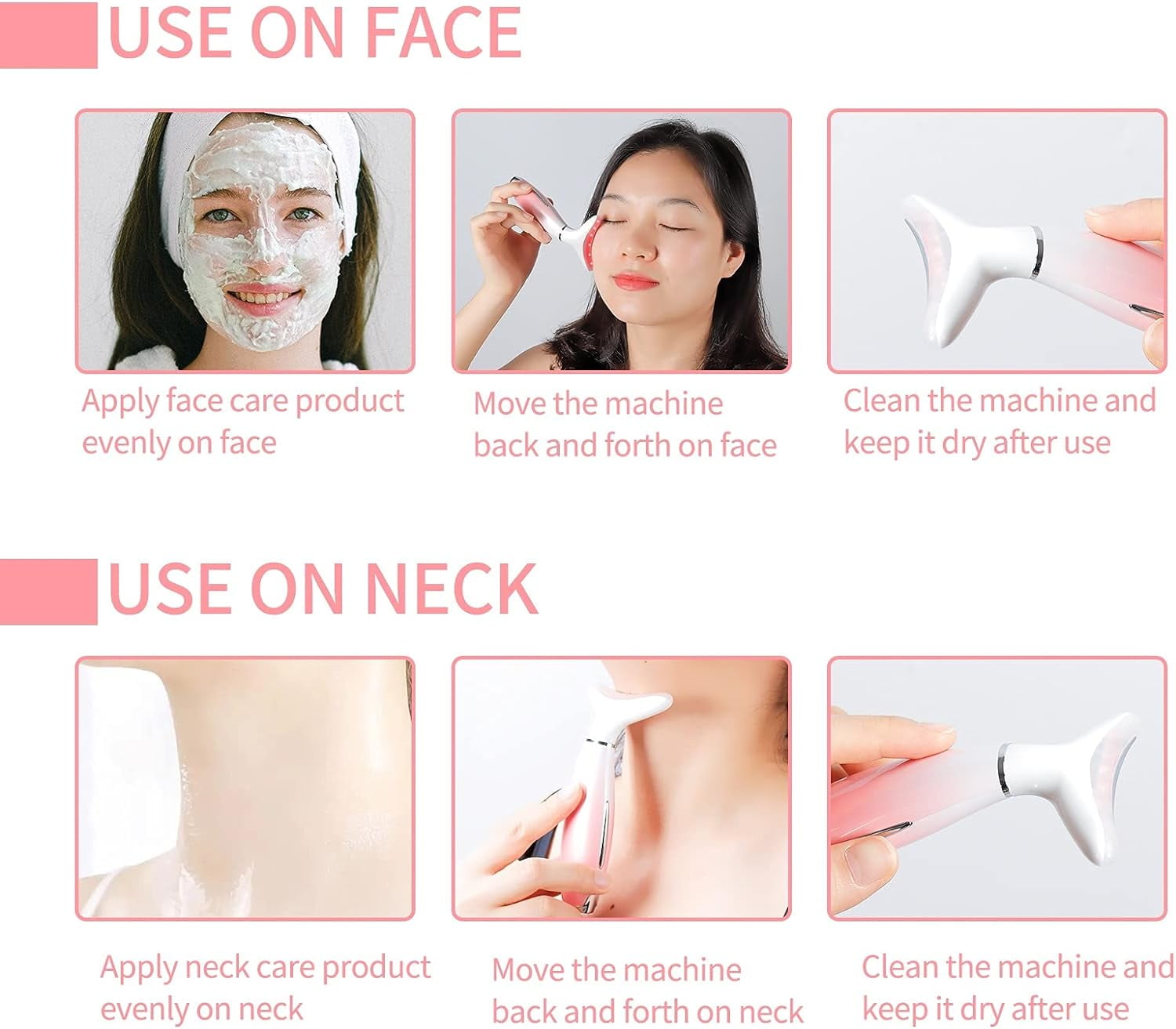 Led Therapy Facial Neck Lifting Messager, Face Lifting Device Red Light Therapy Face Massager Electric 3 Modes High Frequency Vibration EMS Heating Wrinkle Remove Anti-Aging