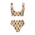 thumbnail image 2 of Honeii Colorful Frogs Print Women’s Bikini Set,Two Piece Swimsuit Bathing Suits,Stylish High Elasticity Swimwear for Beach and Pool, 2 of 7