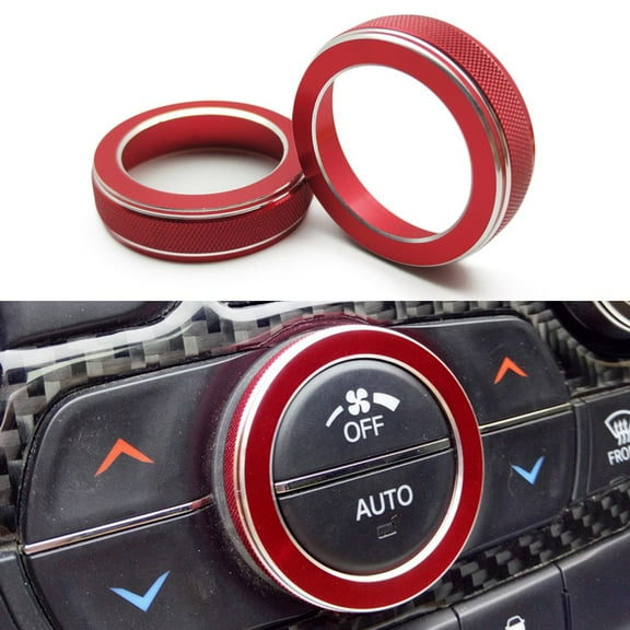 Car Accessories Volume Knob Covers Car Direct Installation For Jeep For Cherokee Front Red Ring Trim Cover Volume Cd Switch Knob