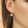 thumbnail image 3 of Gem Stone King 18K Yellow Gold Plated Silver Dangle Earrings Lab Grown Diamond Moissanite (1.51 Cttw), 3 of 3