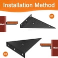 thumbnail image 5 of Soporte de estante triangular, 2 piezas Soporte de estante triangular de metal flotante negro, Soporte de estante cuadrado triangular Soporte de estante invisible para estante de almacenamiento,, 5 of 5