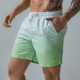 thumbnail image 2 of HAPIMO Mens Trends Pocket Swim Trunks Summer Swimwear Breathable Quick Dry Elastic Drawstring Bathing Suits Gradient Color Print Trousers Holiday Beach Pants Board Shorts Green M, 2 of 9