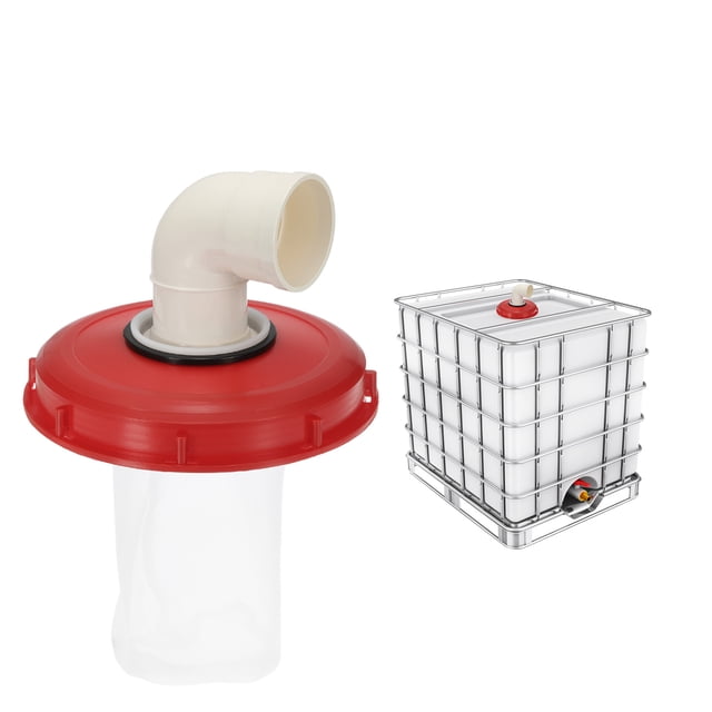 Cubierta de filtro de tapa IBC de 245 mm de Uxcell 90, cubierta de tanque de agua de lluvia de plástico IBC con filtro