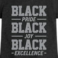 thumbnail image 3 of Instant Message - Black Pride Joy Excellence - Toddler & Youth Girls Short Sleeve Graphic T-Shirt, 3 of 6