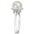 thumbnail image 2 of Miabella 9-9.5mm White Round Cultured Freshwater Pearl Sterling Silver Cocktail Ring, 2 of 6