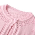 thumbnail image 4 of 1-7T Toddler Girls Long Sleeve Knitted Cardigan Kids Button Closure Sweaters Cropped Jacket Cover Up Tops, 4 of 9