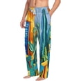 thumbnail image 6 of Salouo Bright Paper Cactus Scene Print Pajama Pants for Men, Lounge Pants Elastic Waistband Casual Men's sleepwear Loungewear Sleep Pajama Pant -Large, 6 of 7
