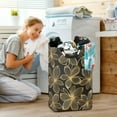 thumbnail image 5 of Yayeee Freestanding Laundry Hamper with Handle Collapsible Large Storage Basket for Clothes, Golden Elegance, 5 of 7