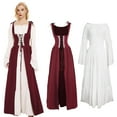 thumbnail image 3 of GYQMBT Halloween Renaissance Costume Women, Renaissance Corset Dress, Medieval Chemise for Cosplay, Women's Victorian Costume, Red, S, 3 of 6