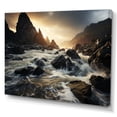 thumbnail image 2 of Designart "Rocky Seascapes Rocky Beach painting I" Nautical & Beach Canvas Wall Art, 2 of 5