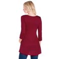 thumbnail image 2 of 24seven Comfort Apparel Three Quarter Sleeve V-Neck Maternity Tunic Top, 2 of 4