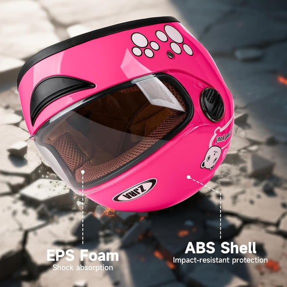 Kids Motorcycle Helmet with Panda Design and Racing Gloves Set, DOT Certification