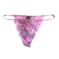 thumbnail image 2 of Victoria's Secret Dream Angels Floral Embroidery V-String Thong Panty Color Pink Lilac Size Medium NWT, 2 of 2