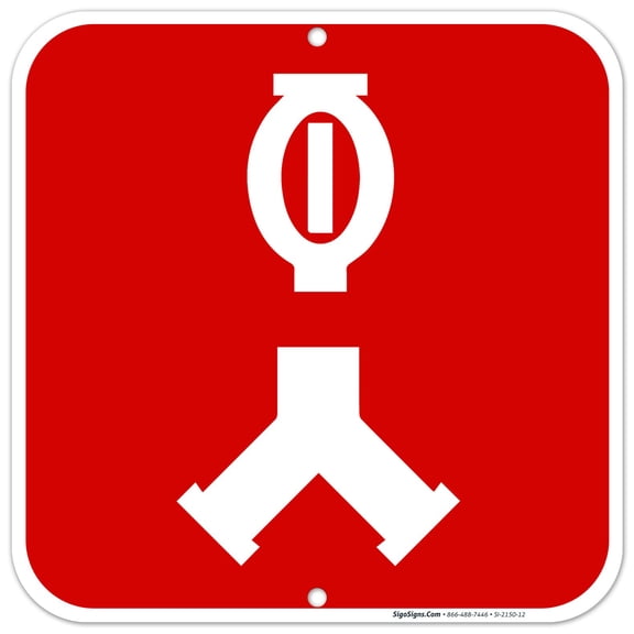 Siamese Automatic Sprinkler Connection Sign, 12x12 Aluminum
