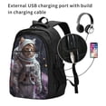 thumbnail image 2 of Honeii Cat Astronaut In Space for Travel Laptop Backpack, Business Laptops Backpack with USB Charging Port, College High School Computer Bag for Men Women, 2 of 7