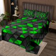 thumbnail image 2 of Erosebridal Neon Geometric Coverlet Set King,Gradient Triangle Bedding Set,Boys Room Decorative,Ultra Soft,3 Pieces, 2 of 5