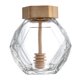 thumbnail image 1 of Tarro de miel de vidrio, contenedor para almacenar miel, soporte dispensador con cucharón y tapa, 200 ml, tapa de madera, 1 of 8