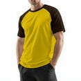 thumbnail image 3 of Godokuleh Mens Casual Slim Fit T Shirts Raglan Short Sleeve Crewneck Baseball Tees Color Block Workout Fashion Shirt Yellow M, 3 of 6