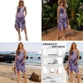 thumbnail image 5 of Whosucclay Purple Golden Marble Print Hawaiian Couple Matching Outfit Men's Short Sleeve Shirt Hawaiian Shirts for Summer and Women's Irregular Hem Sleeveless Dress Soft Beach Party Dress, L, 5 of 7