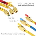 thumbnail image 5 of R134A R410A R22 R12 Tuyaux de Charge A/C et Ensemble de Valve à Bille, Tuyaux de Valve à Bille HVAC Filetage 1/4 Pouces SAE, pour Manomètre de Climatisation Ensemble de Tuyaux 1/4 Pouces 7 Pouces Rouge/jaune/bleu (Lot de 3), 5 of 5
