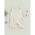 thumbnail image 2 of Bagilaanoe Newborn Baby Girl Boys Jumpsuit Shorts Sleeveless Bodysuit 3M 6M 12M 18M 24M Infant Summer One Piece Romper, 2 of 9