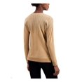 thumbnail image 2 of ALFANI Womens Brown Glitter Metalic Pinstripe Long Sleeve Crew Neck Sweater S, 2 of 4