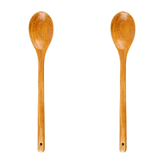 2 Pcs 17 Inch Large Wooden Spoon for Cooking, Long Handle Bamboo Mixing Spoon for Non Stick Cookware, Tasting Stirring Utensil for Big Pots and Canning