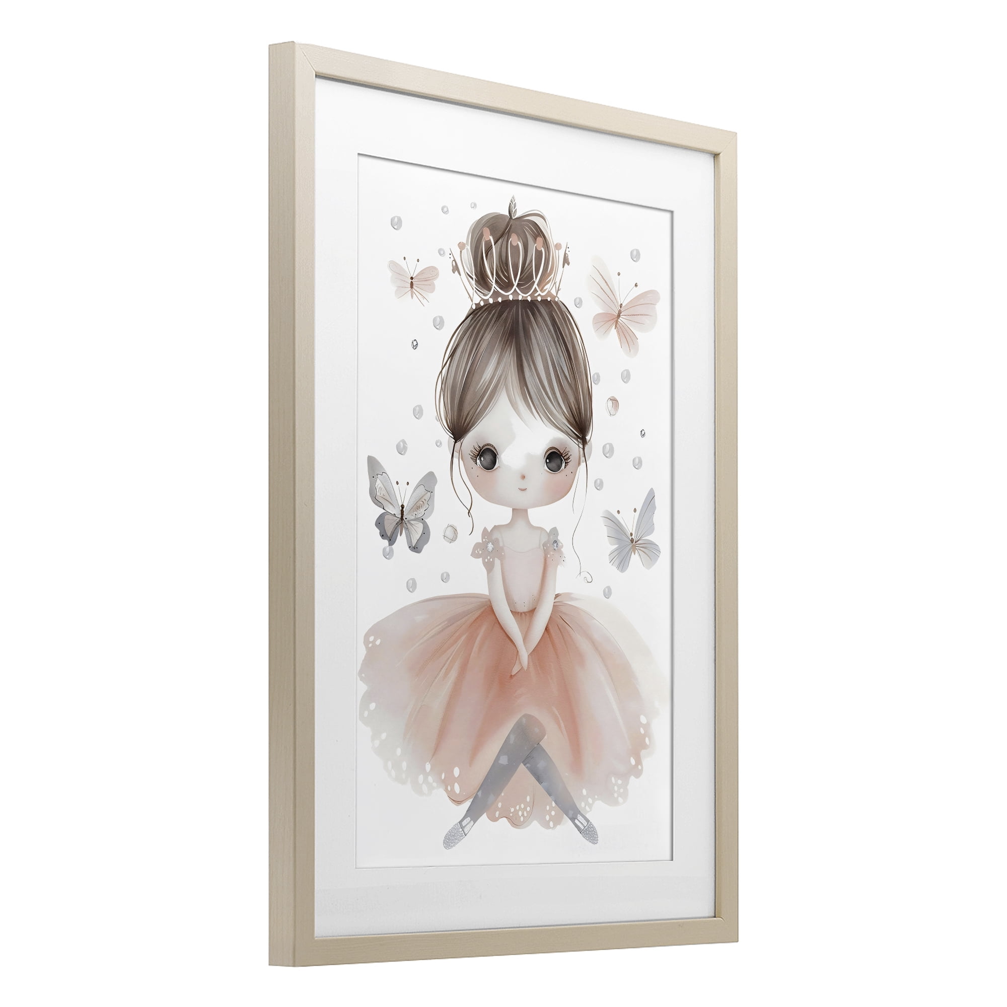 Stupell Industries Sweet Butterfly Fairytale Princess Birch Framed Print Under Glass, design by Creative Studio