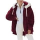 thumbnail image 1 of Chaquetas para mujer Abrigo cálido de invierno Chaqueta con capucha y cremallera de felpa de talla grande suelta Abrigo Odeerbi  ODB-3, 1 of 5
