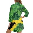 thumbnail image 2 of Xoenoiee Jamaica Flag Palm Leaves Print Women's Swimsuit Beach Cover Ups Shirt V-Neck Blouse Button Down Shirt Side-Slit Hem Dresses Tops Plus Size, 2XL, 2 of 7
