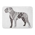 thumbnail image 1 of NUDECOR Book Boxer Dog Zentangle Freehand Pencil Pattern Zen Ornate Lace Mandala Adult Doormat Floor Rug Bath Mat 23.6x15.7 inch, 1 of 1
