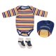 thumbnail image 2 of Muñeca de moda, ropa hecha a mano, calcetines y babero de mameluco para muñecas recién nacidas de 20-22 pulgadas, accesorios para bebés Zulema Rebore muñecas conjunto de pantalones de mameluco, 2 of 7